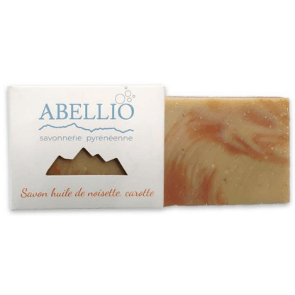 Abellio přírodní mýdlo lískový olej a mrkev. Vyrobené ručně za studena.
